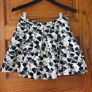 Bold Black and White Floral Mini Skirt